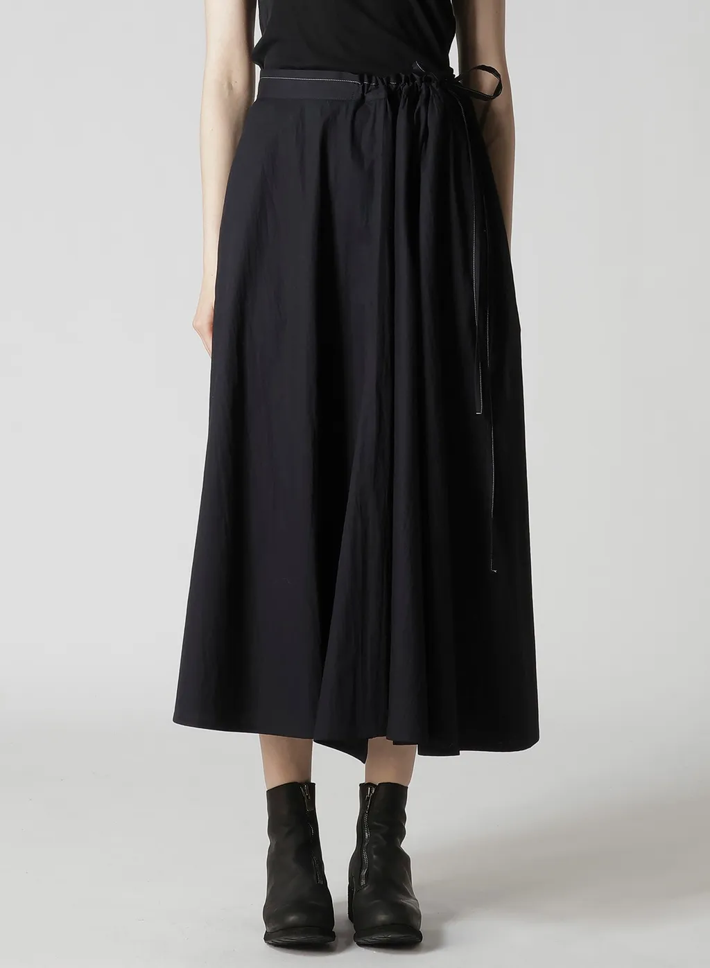 Cotton Broad L Gathered Flare Skirt