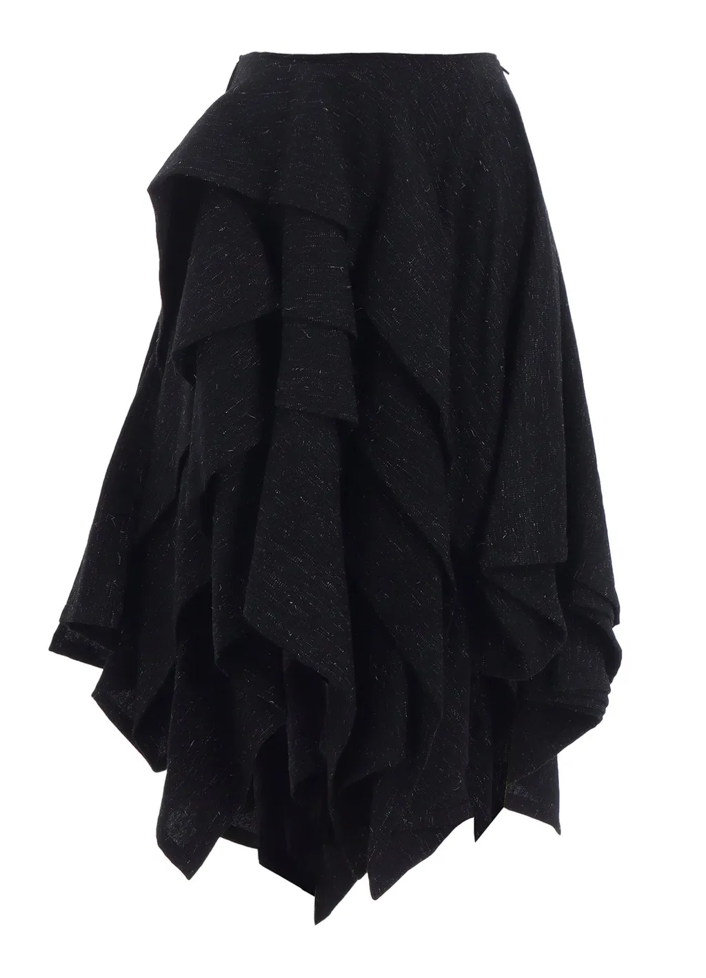 Woolen Tweed R Draped Tuck St Skirt