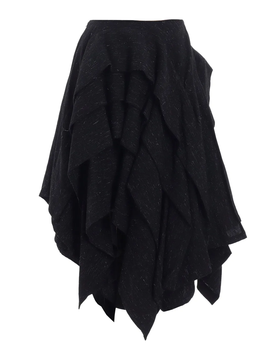 Woolen Tweed R Draped Tuck St Skirt