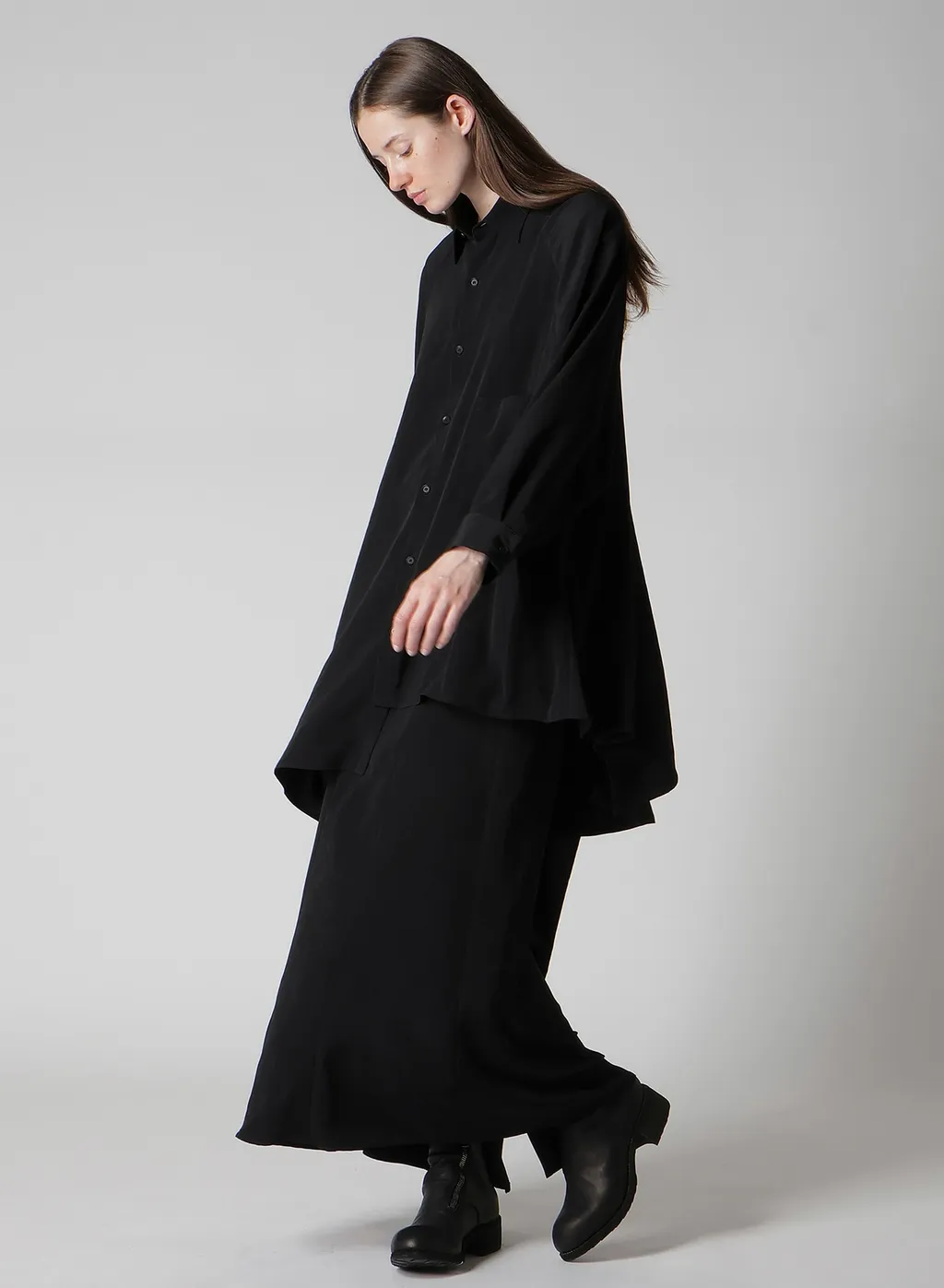 Ta/Pe Crepe De Chine B Draped High Waist Skirt