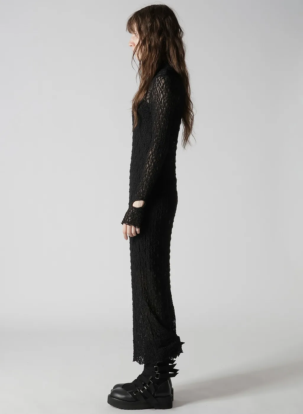 Flower Shirring Slit Dress