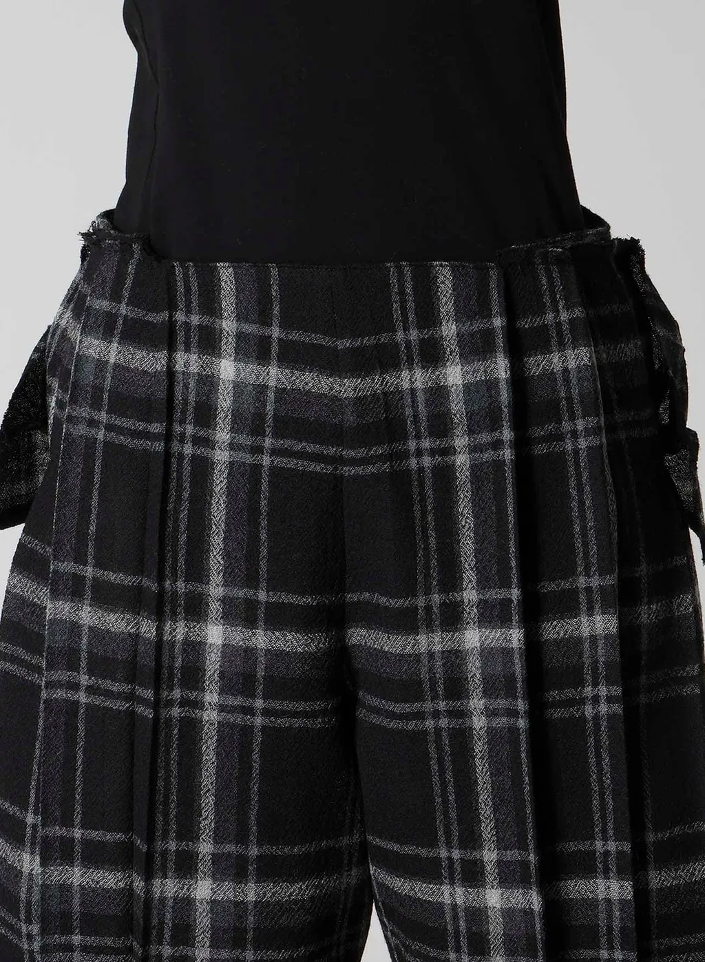 Plaid Pattern Pleats Pants