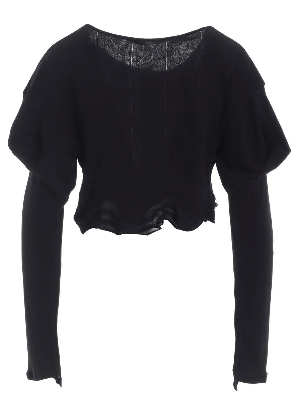 Frilled Jacquard Puff Cardigan