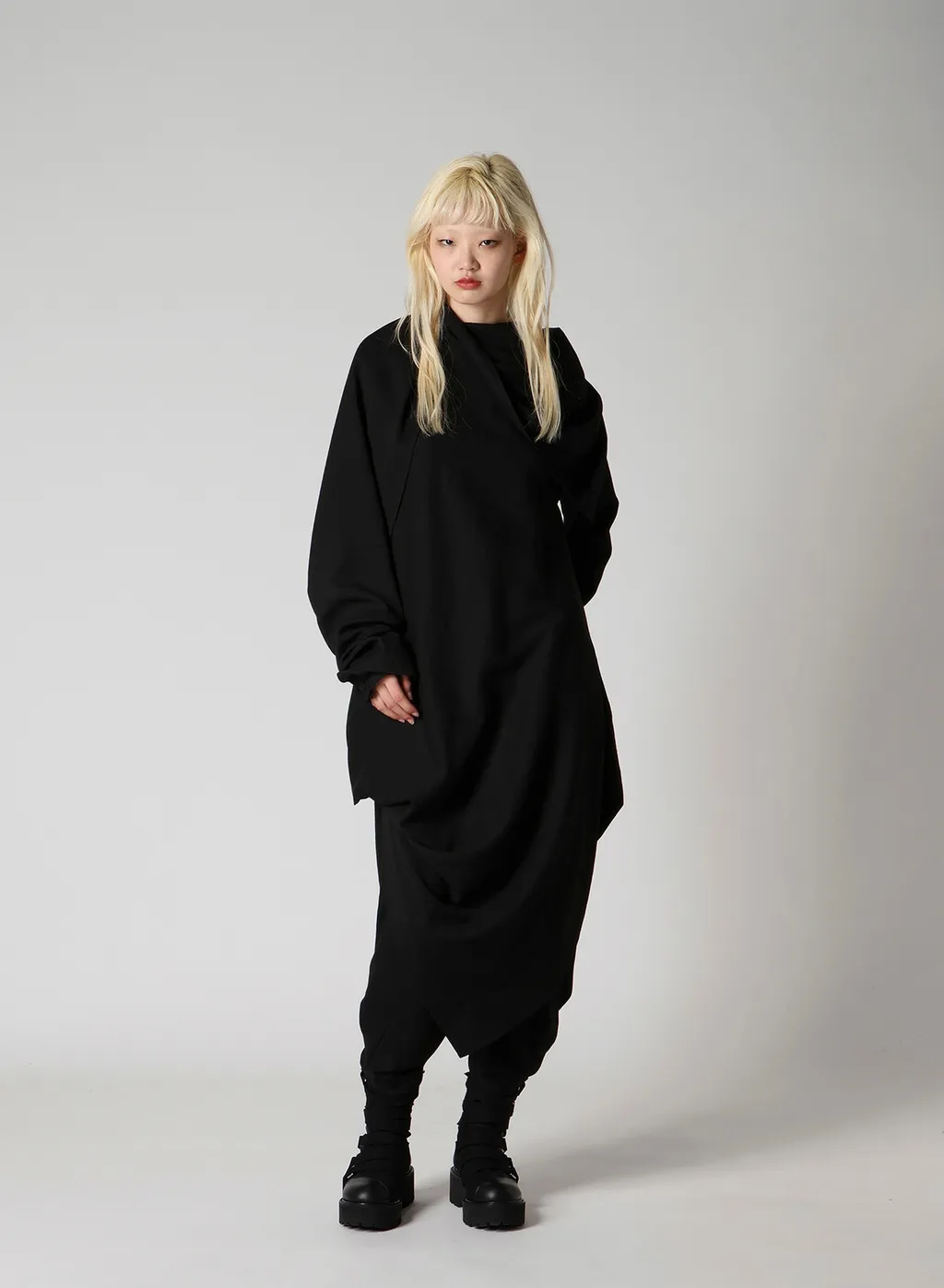 Milled Gabardine Draped Overall