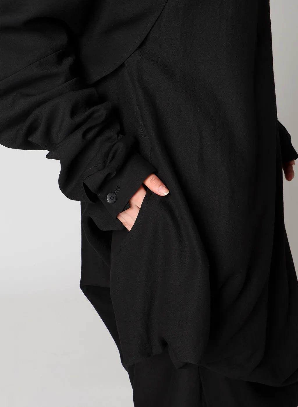 Milled Gabardine Draped Overall
