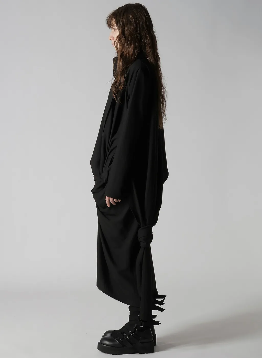 Milled Gabardine Twist Dress With Scarf