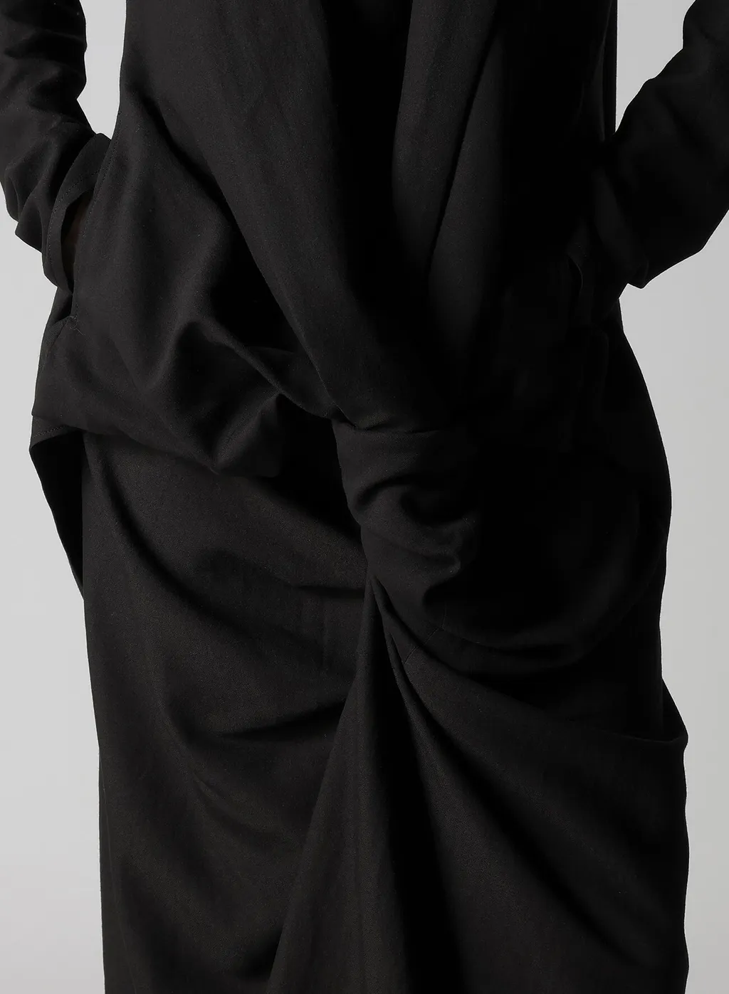 Milled Gabardine Twist Dress With Scarf