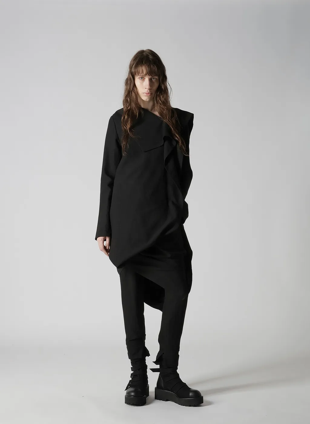Milled Gabardine Slit Slim Pants