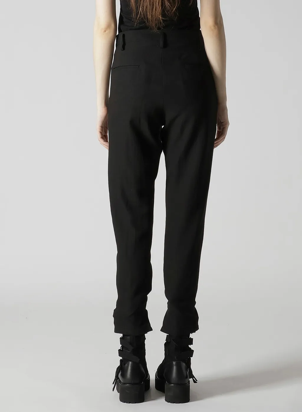 Milled Gabardine Slit Slim Pants