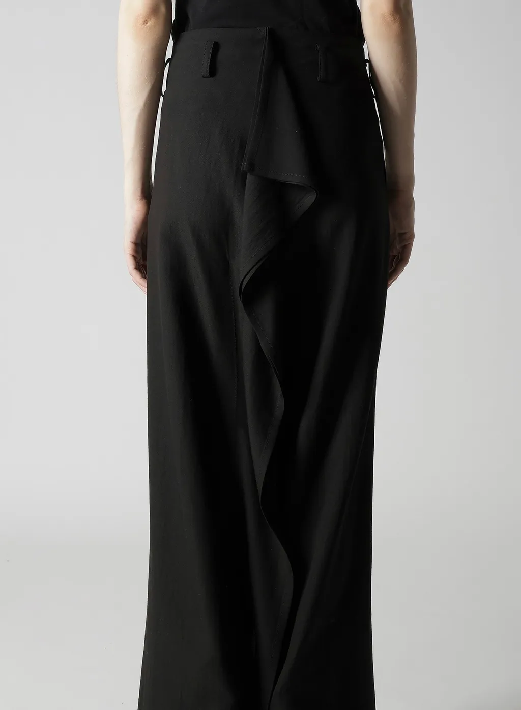 Milled Gabardine Frilled Pants