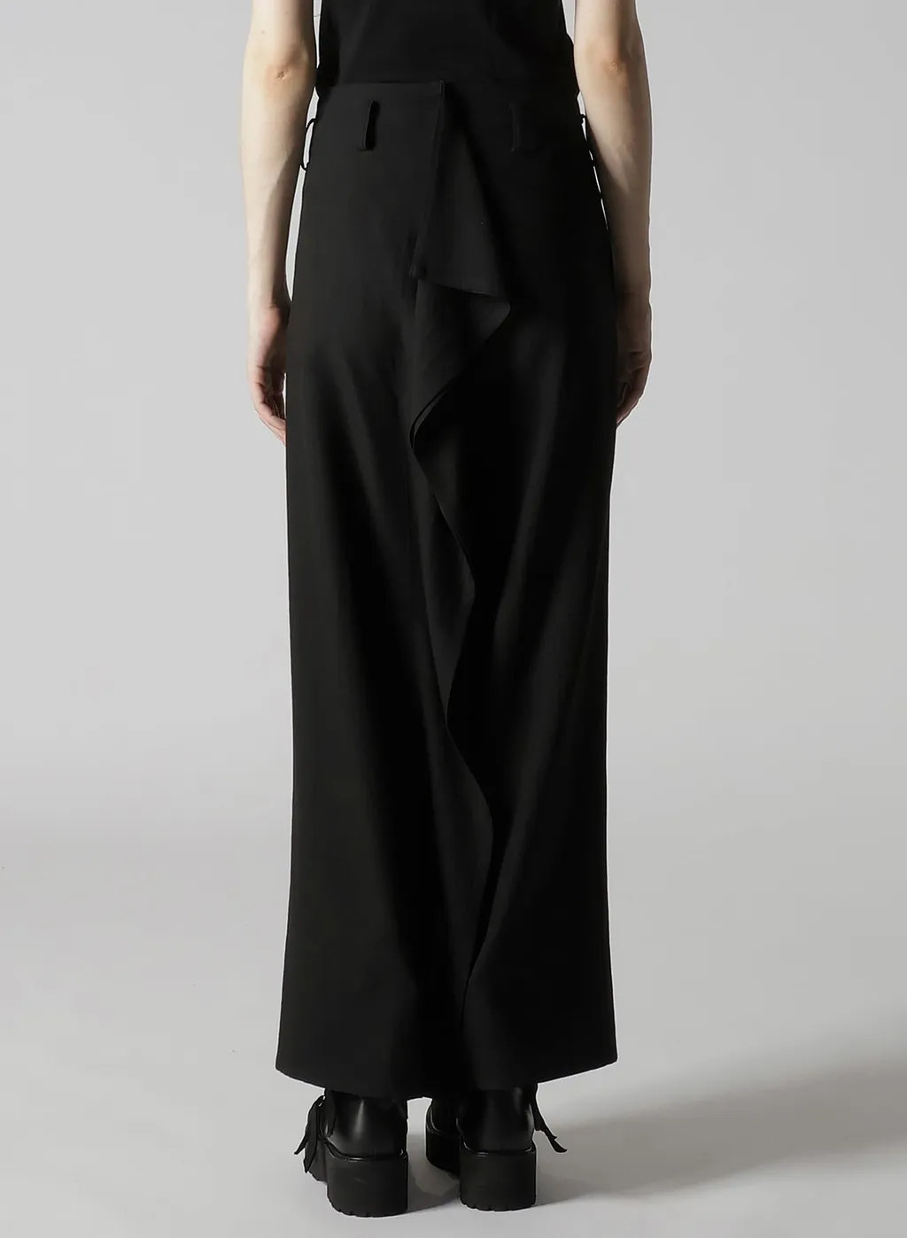 Milled Gabardine Frilled Pants