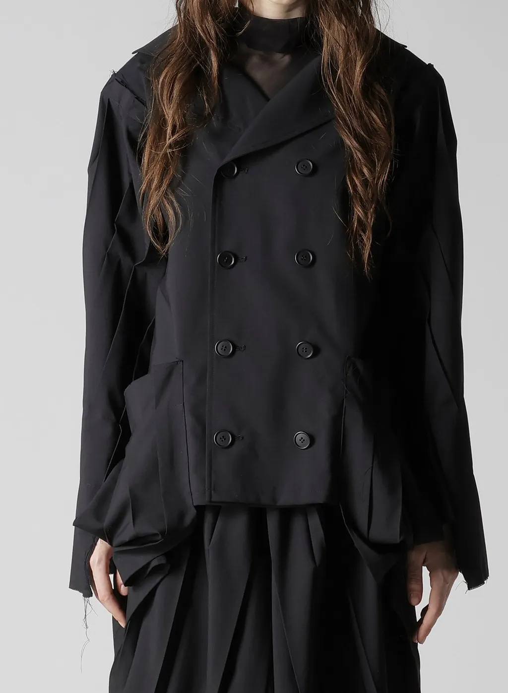 Tropical Pleats Sleeve Jacket
