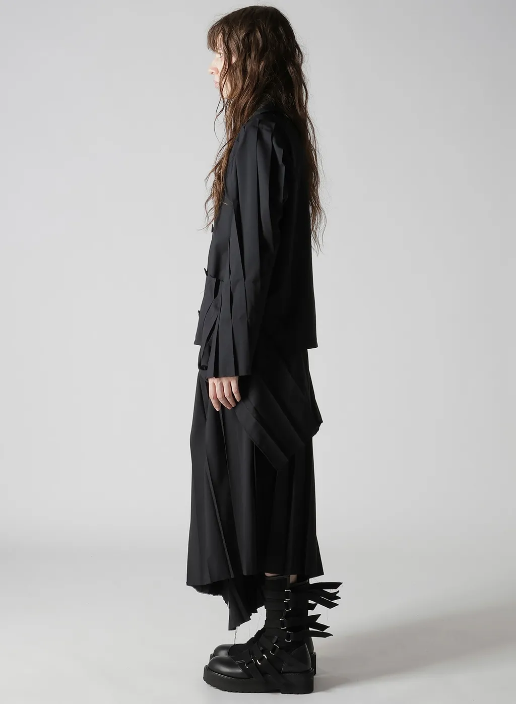 Tropical Pleats Sleeve Jacket