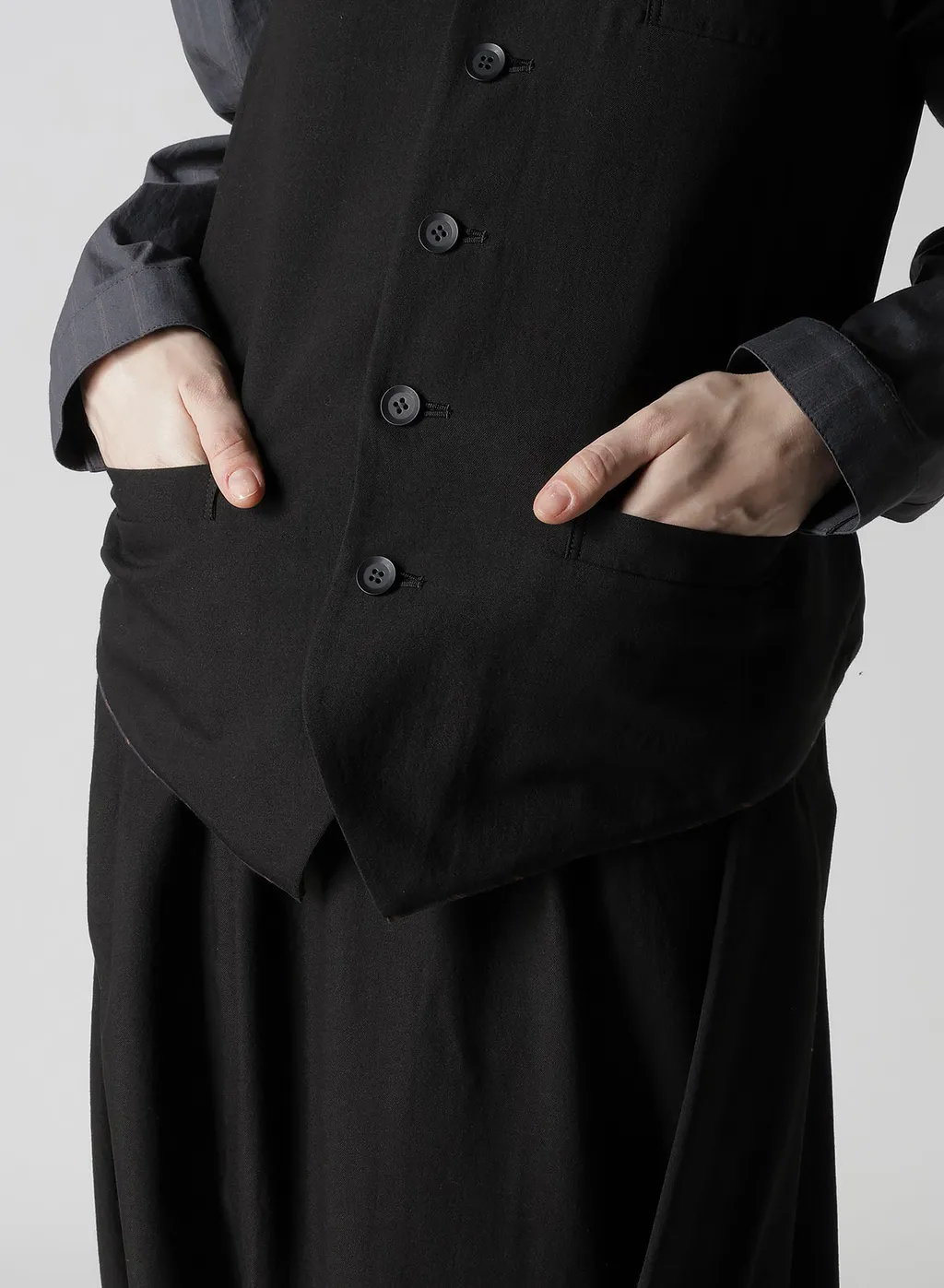 Milled Gabardine Darts Vest