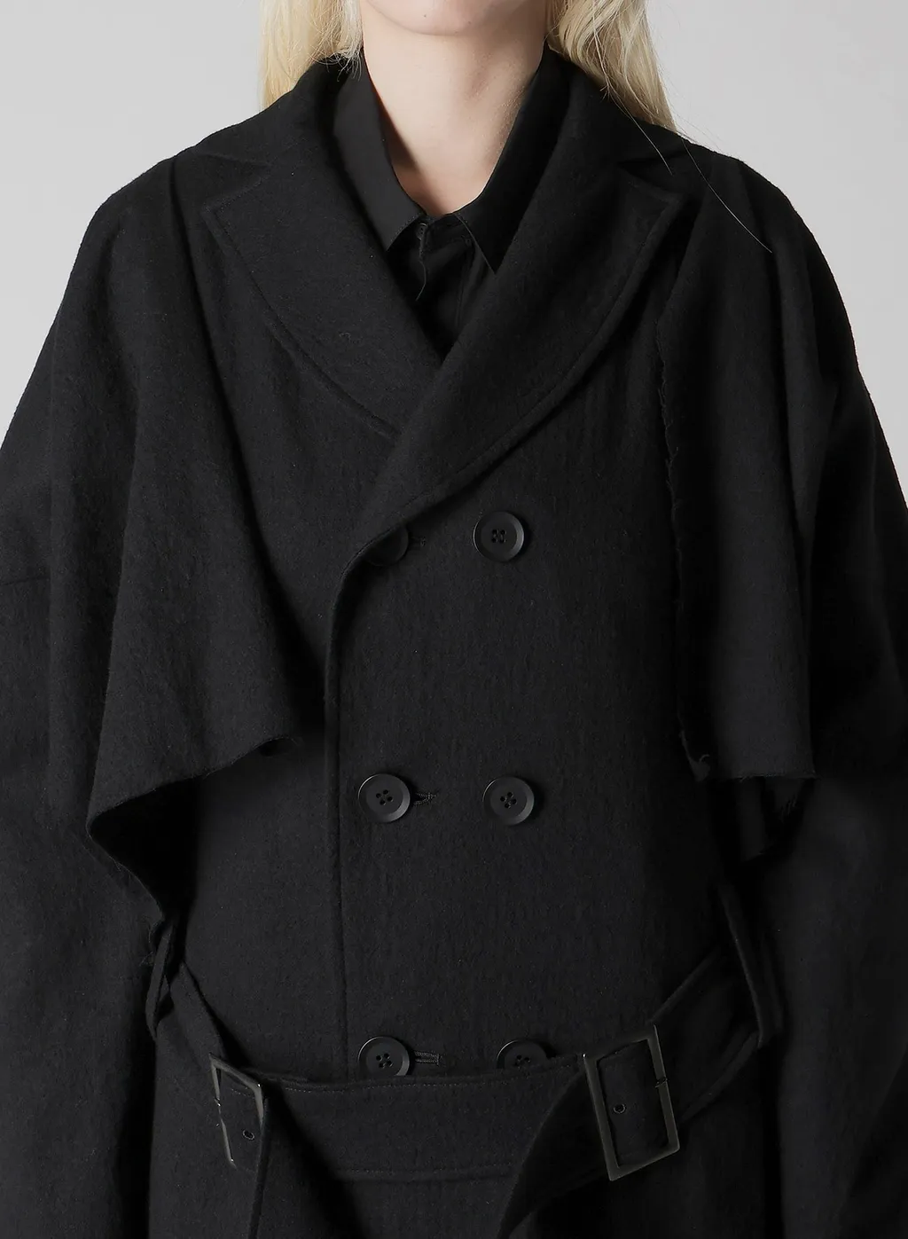 Shrinked Serge Trench Coat With Belt