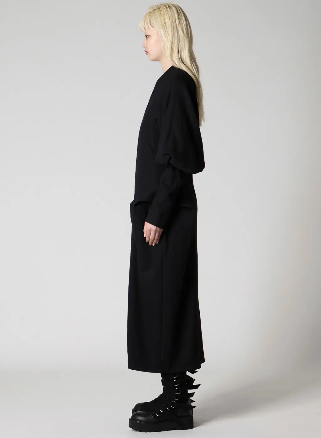 Shrinked Serge Balloon Sleeve Coat
