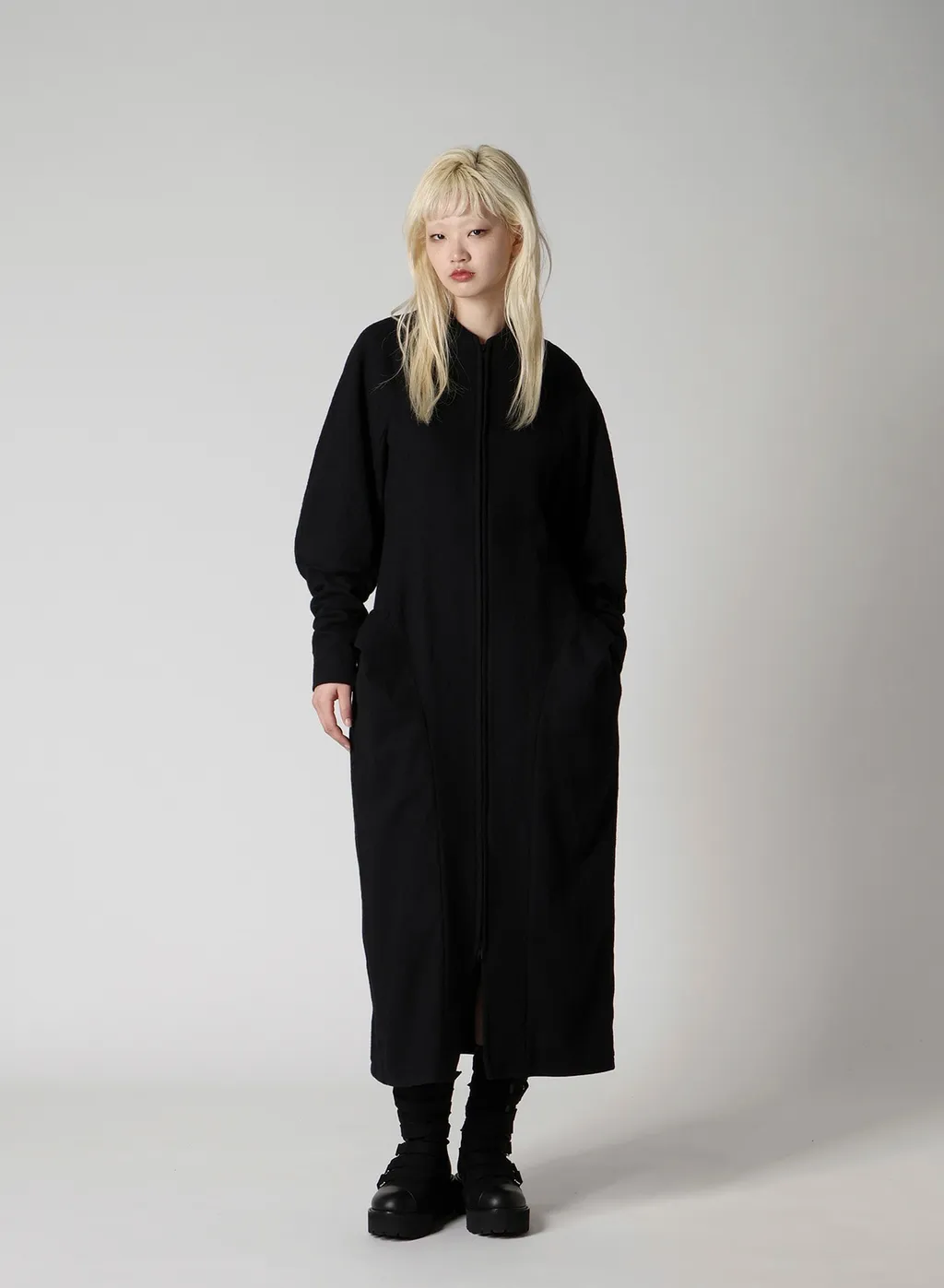 Shrinked Serge Balloon Sleeve Coat