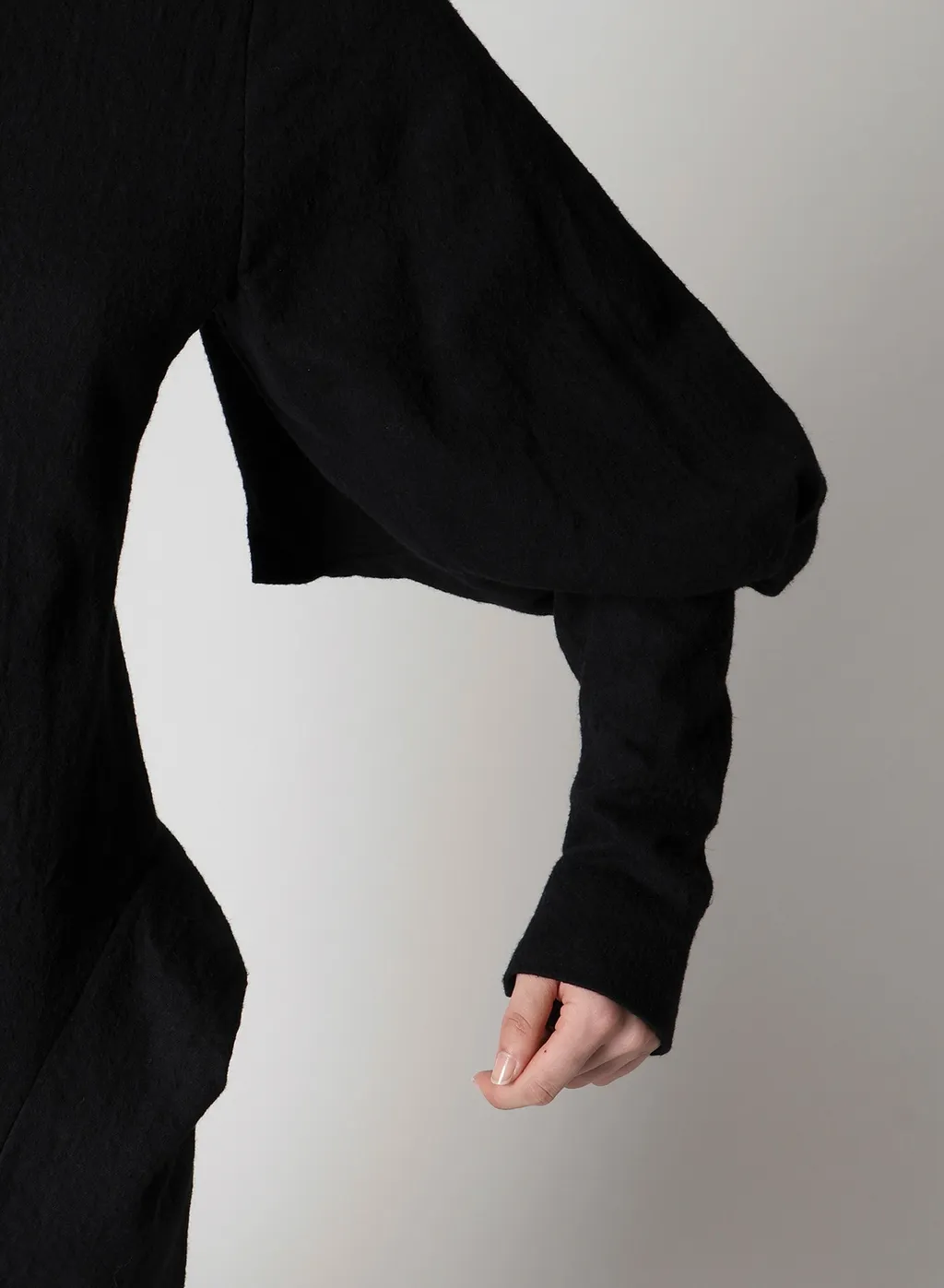 Shrinked Serge Balloon Sleeve Coat