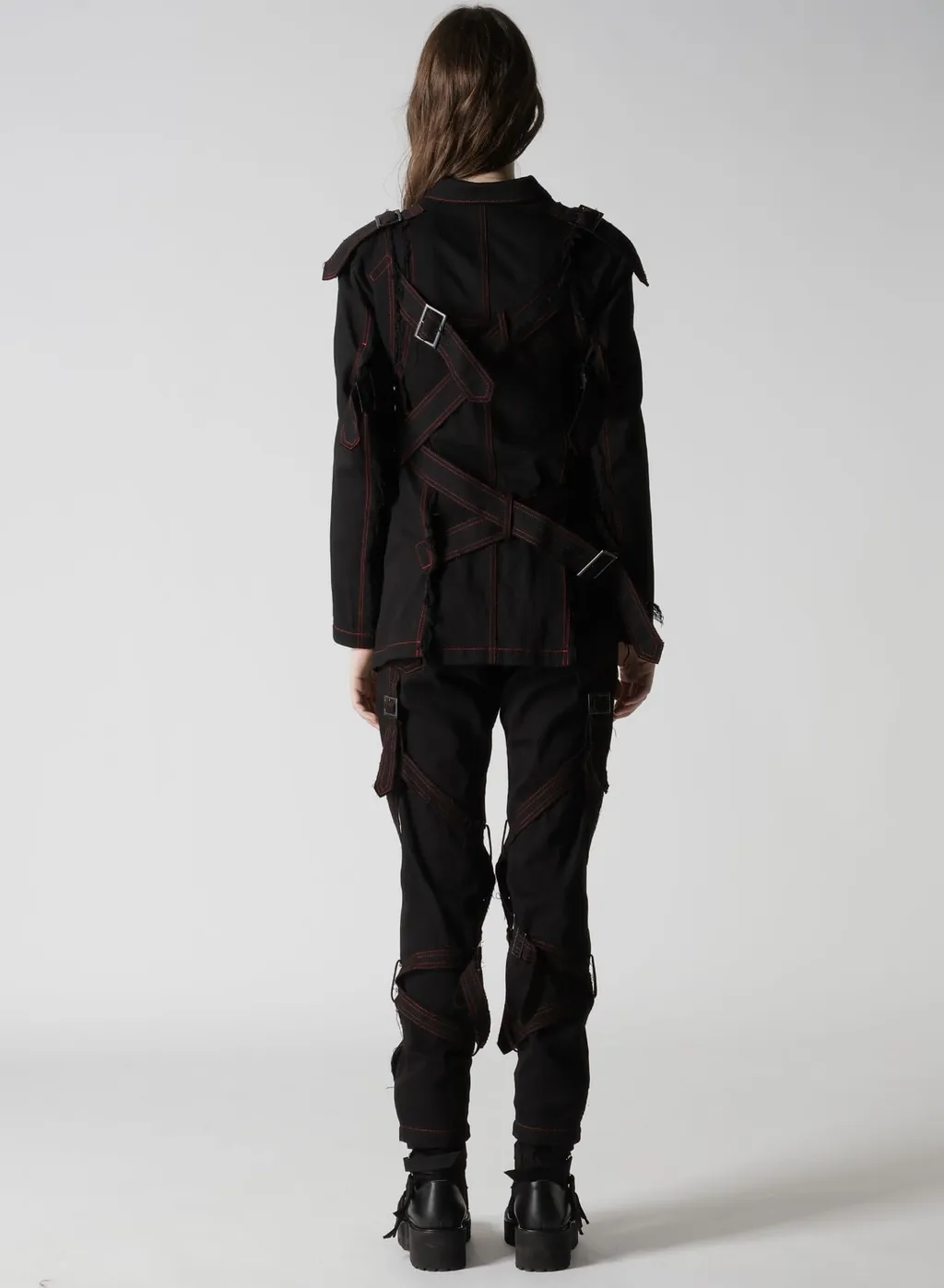 Black Denim Belted Jacket