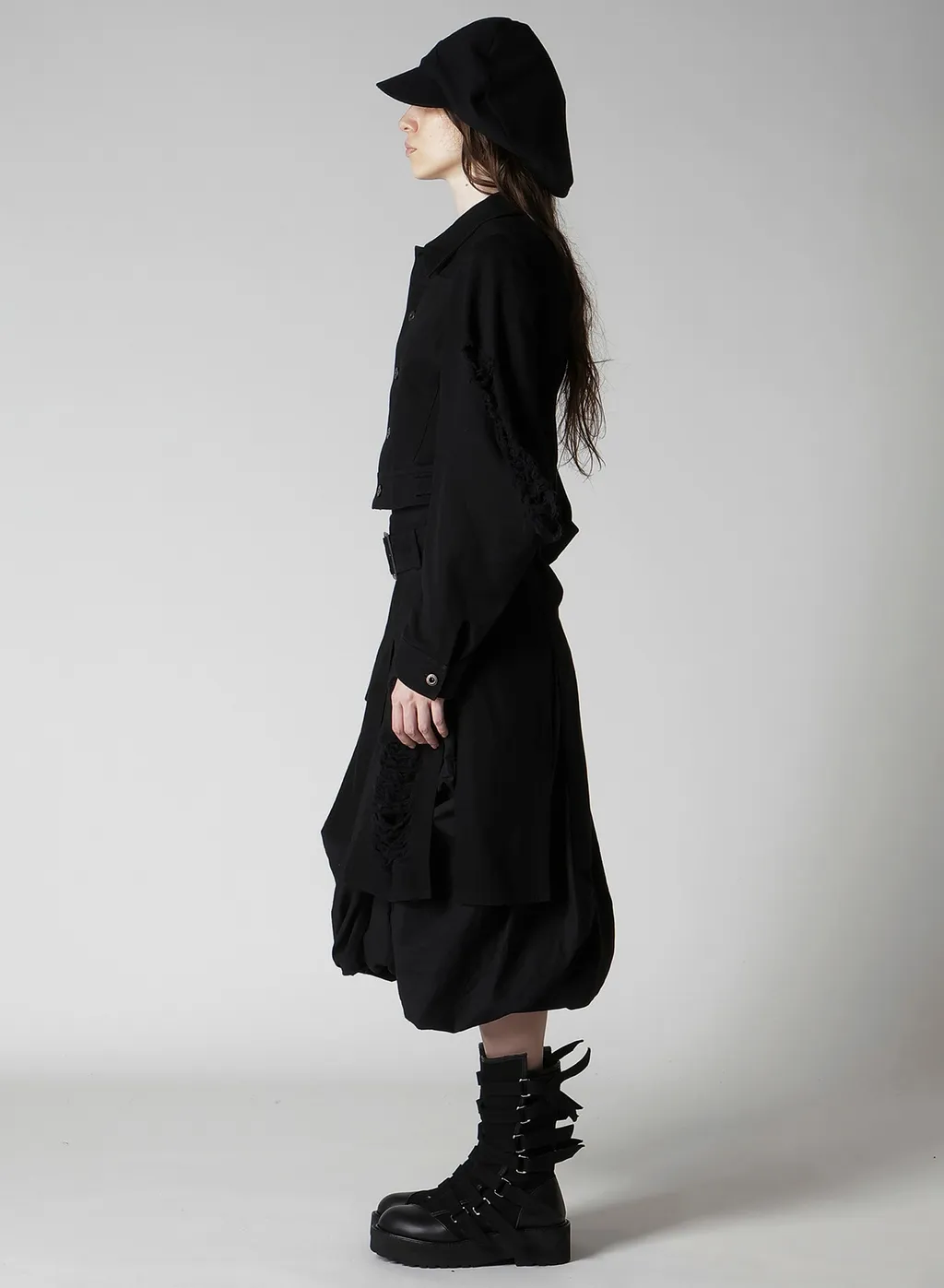 Damaged Denim Designed Sleeve Jacket
