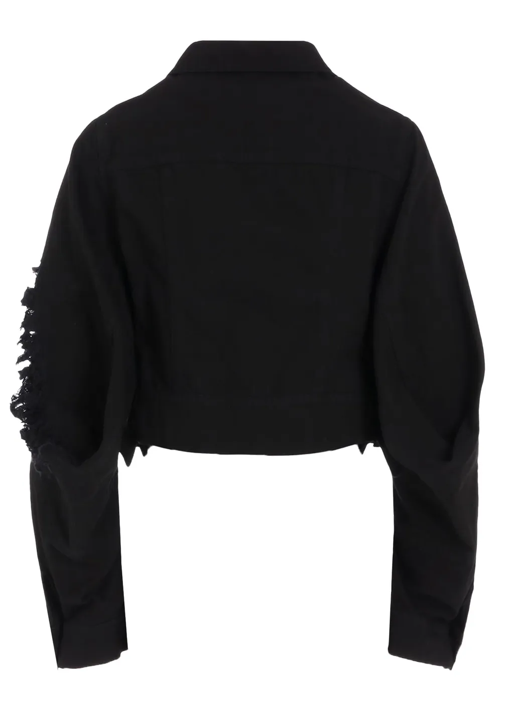Damaged Denim Designed Sleeve Jacket