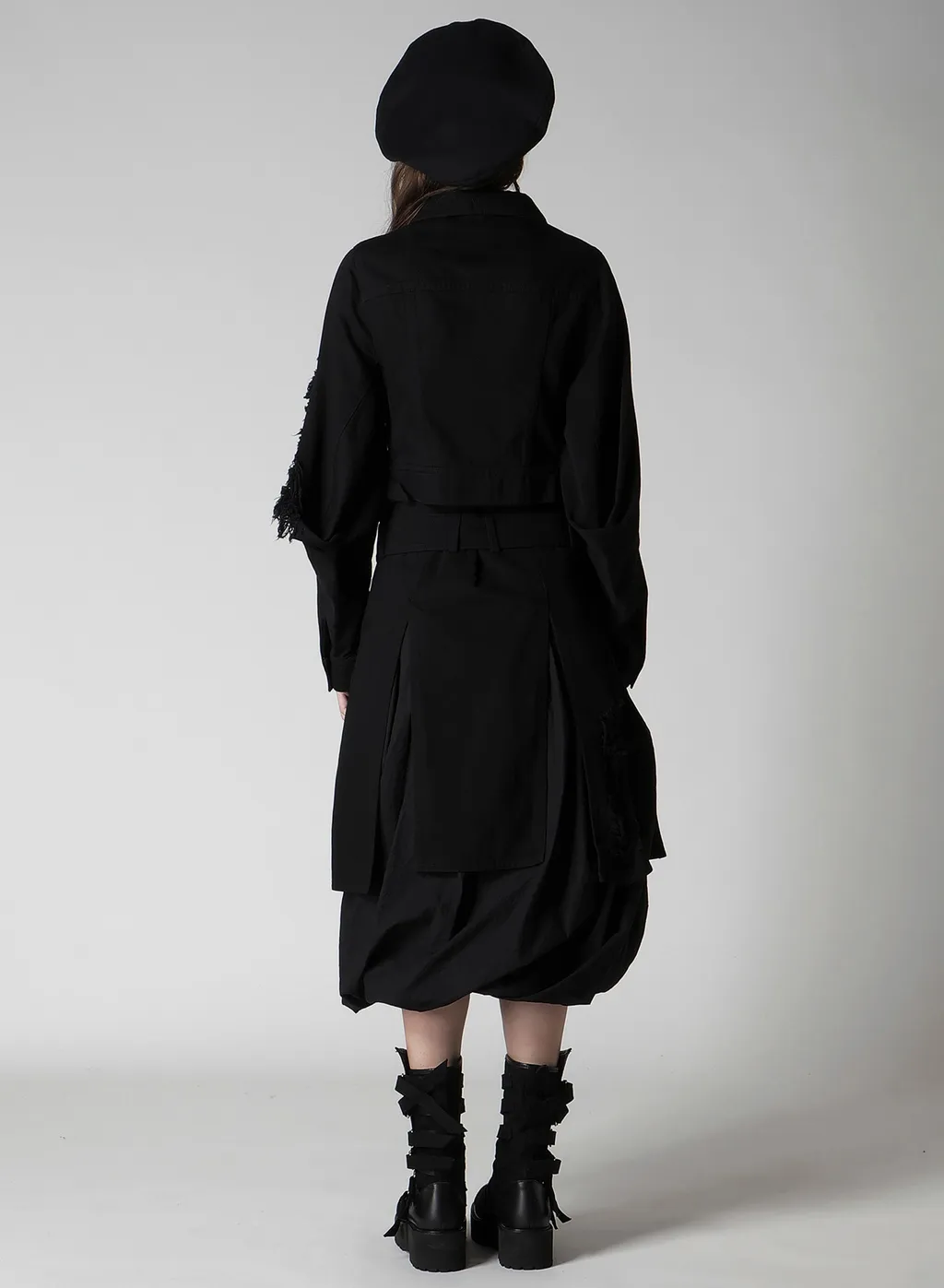 Damaged Denim Designed Sleeve Jacket