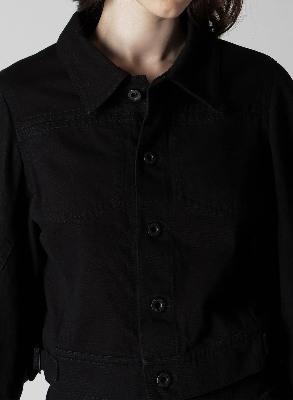 Damaged Denim Designed Sleeve Jacket