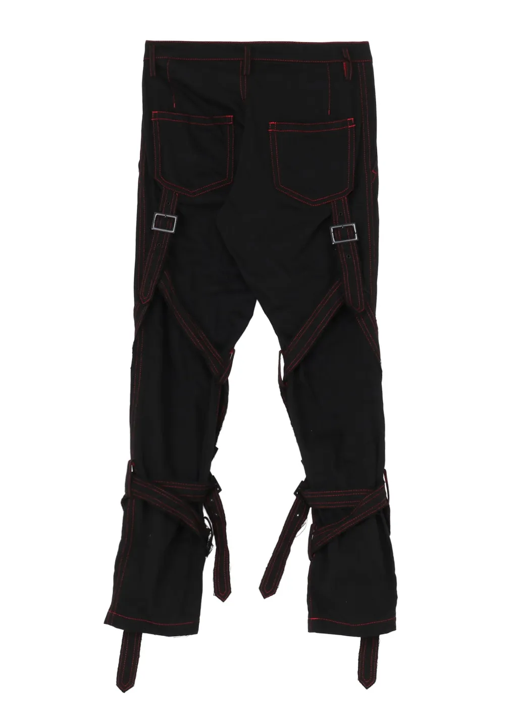Black Denim Belted Pants