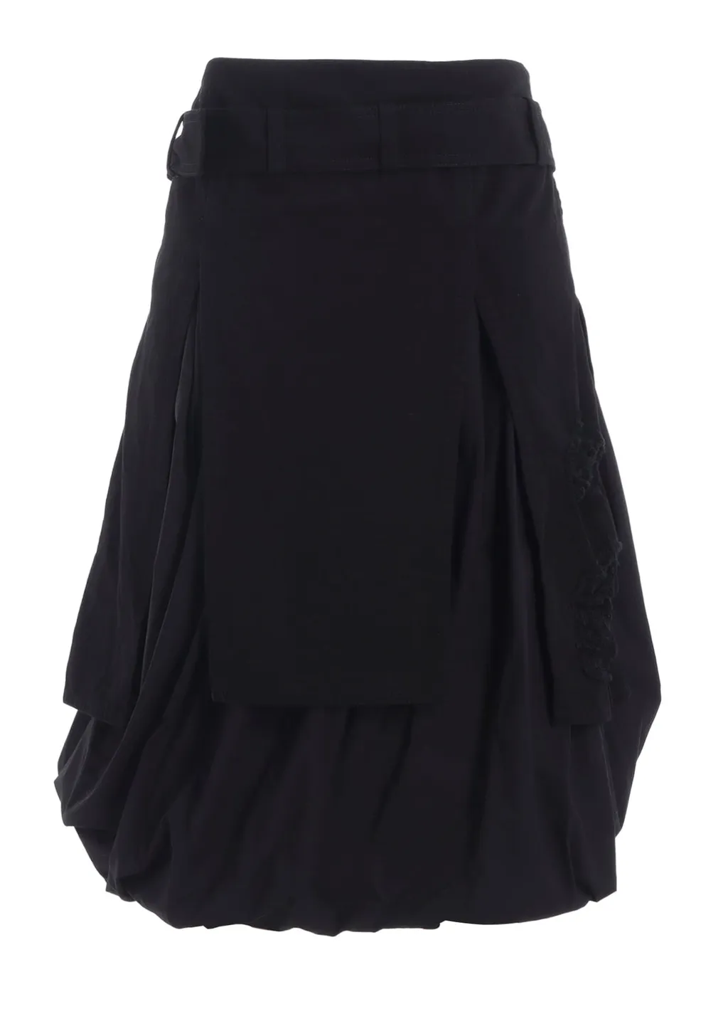 Damaged Denim Belt Balloon Skirt