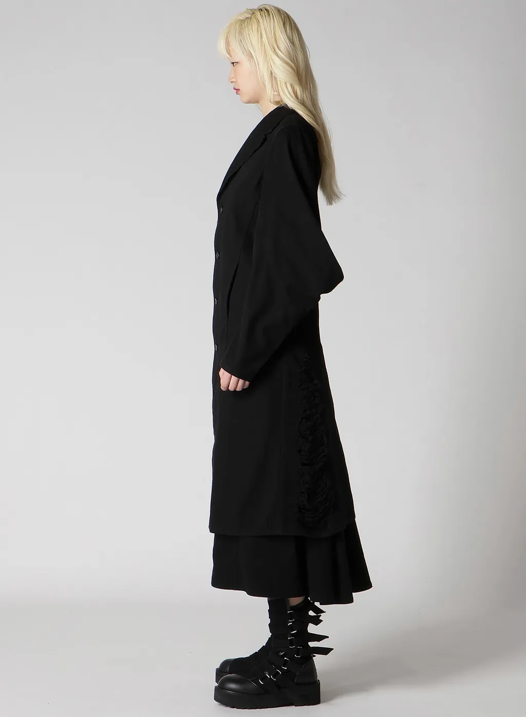 Damaged Denim Designed Sleeve Coat
