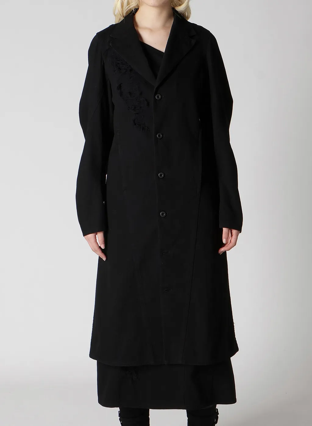 Damaged Denim Designed Sleeve Coat