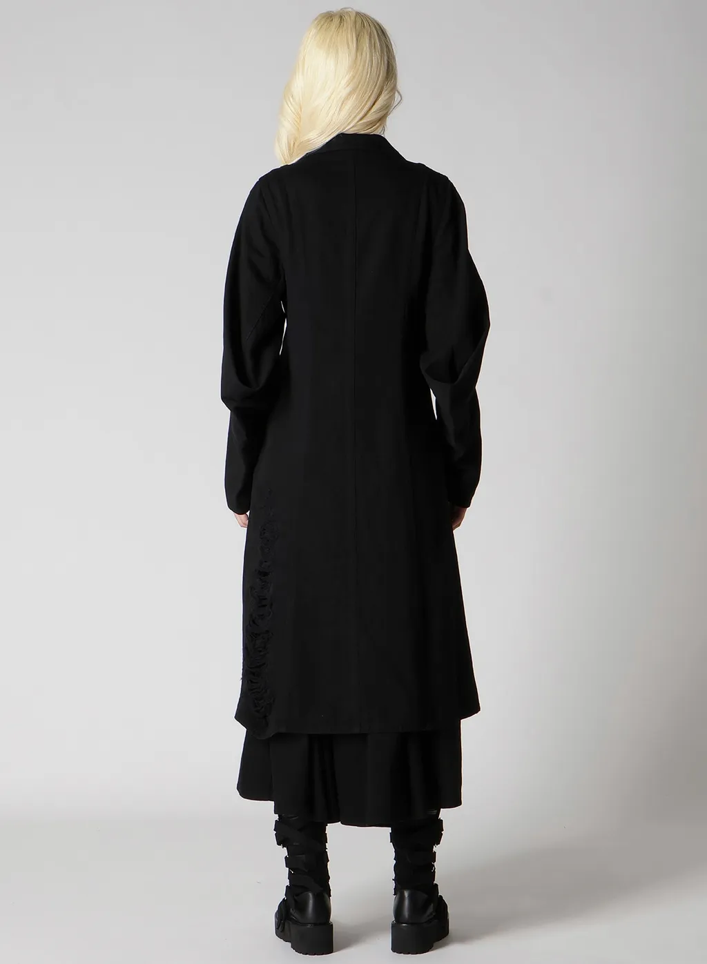 Damaged Denim Designed Sleeve Coat