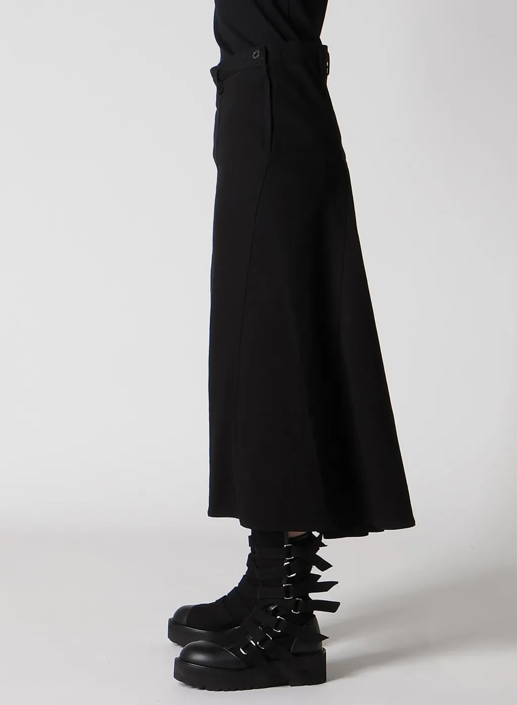 Dameged Denim Paneled Skirt