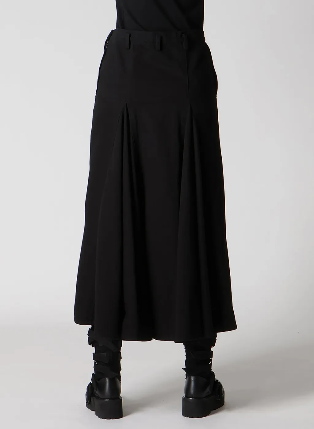 Dameged Denim Paneled Skirt
