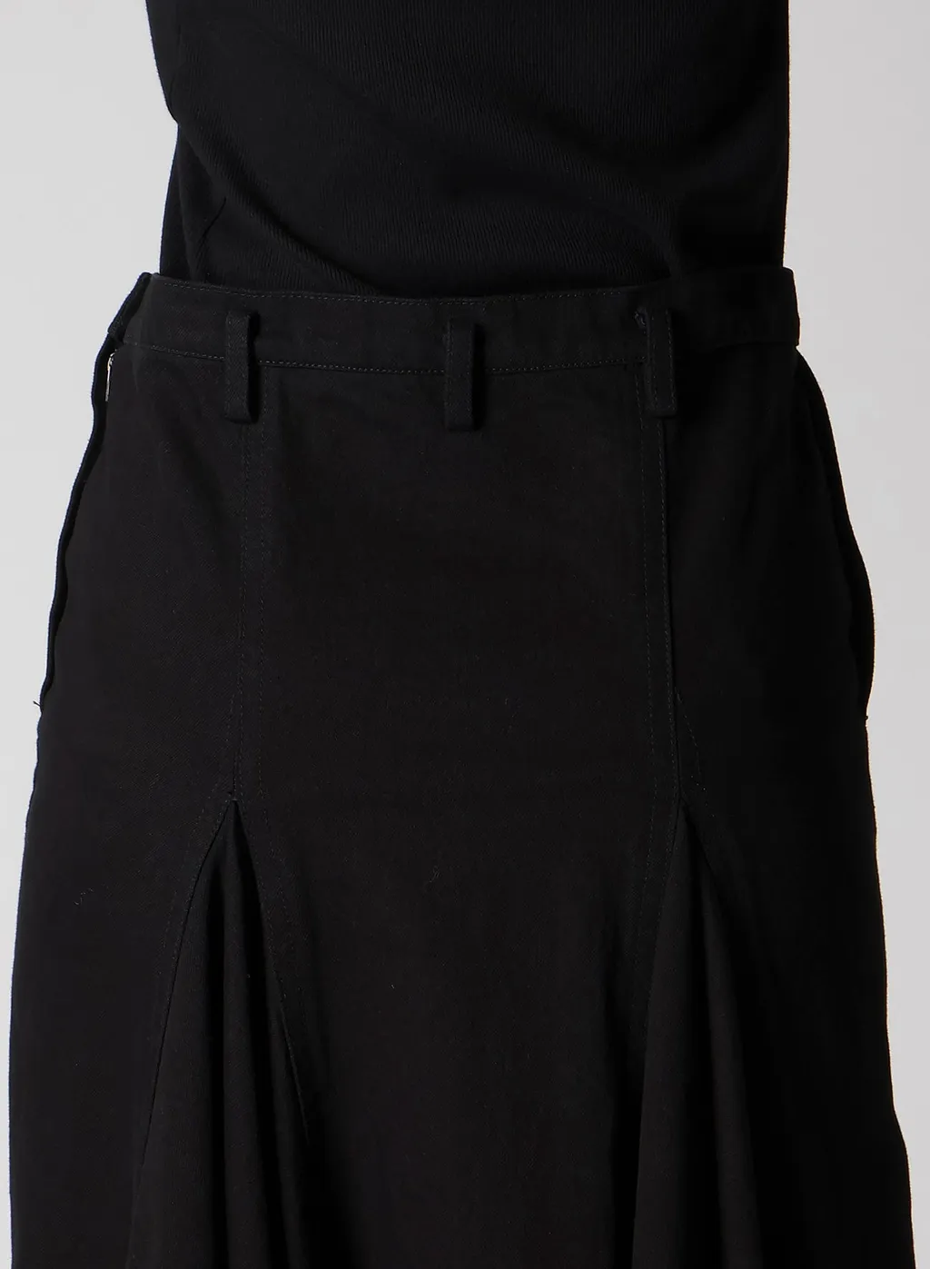 Dameged Denim Paneled Skirt