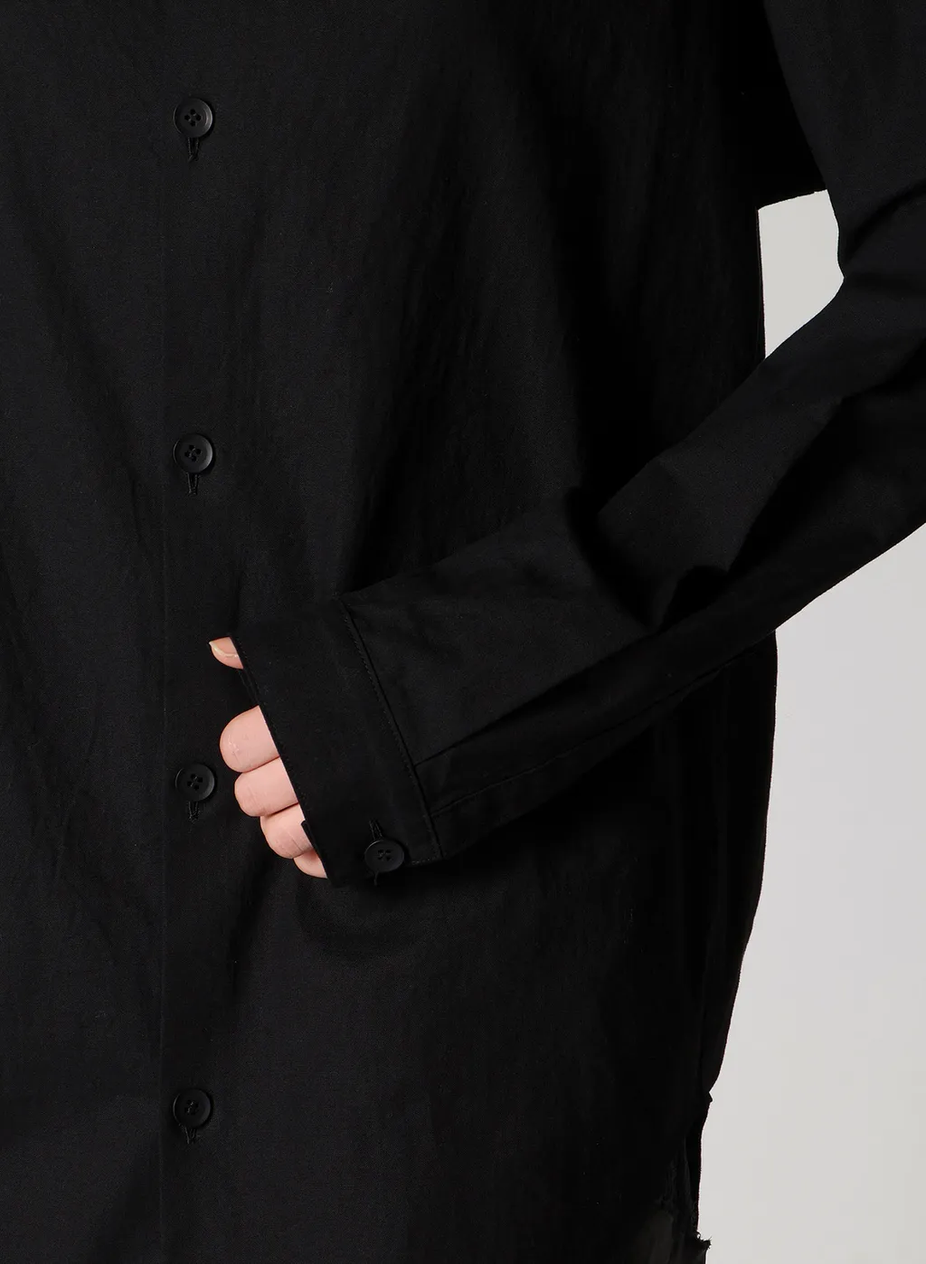 Light Poplin Neck Tuck Shirt