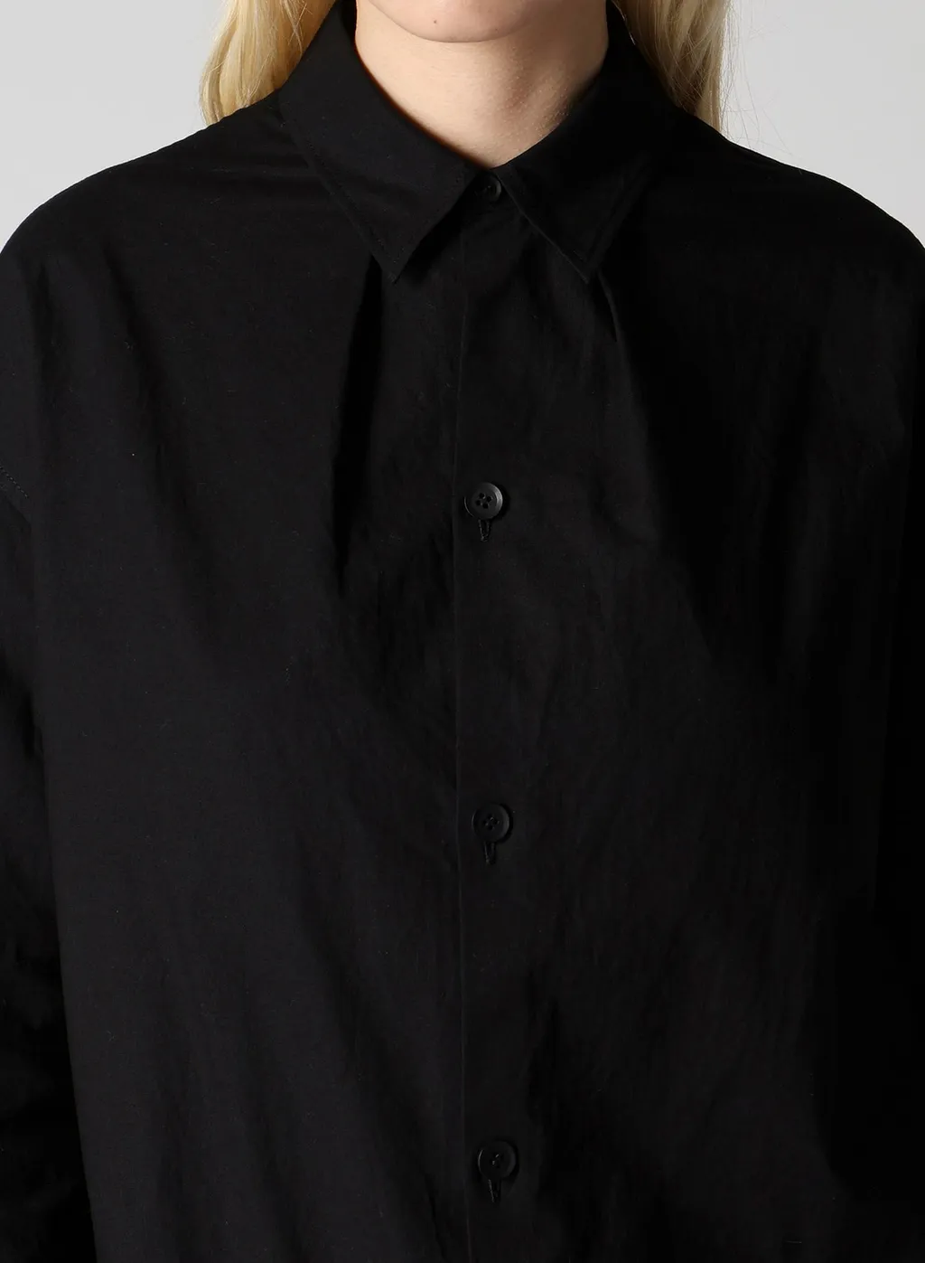 Light Poplin Neck Tuck Shirt