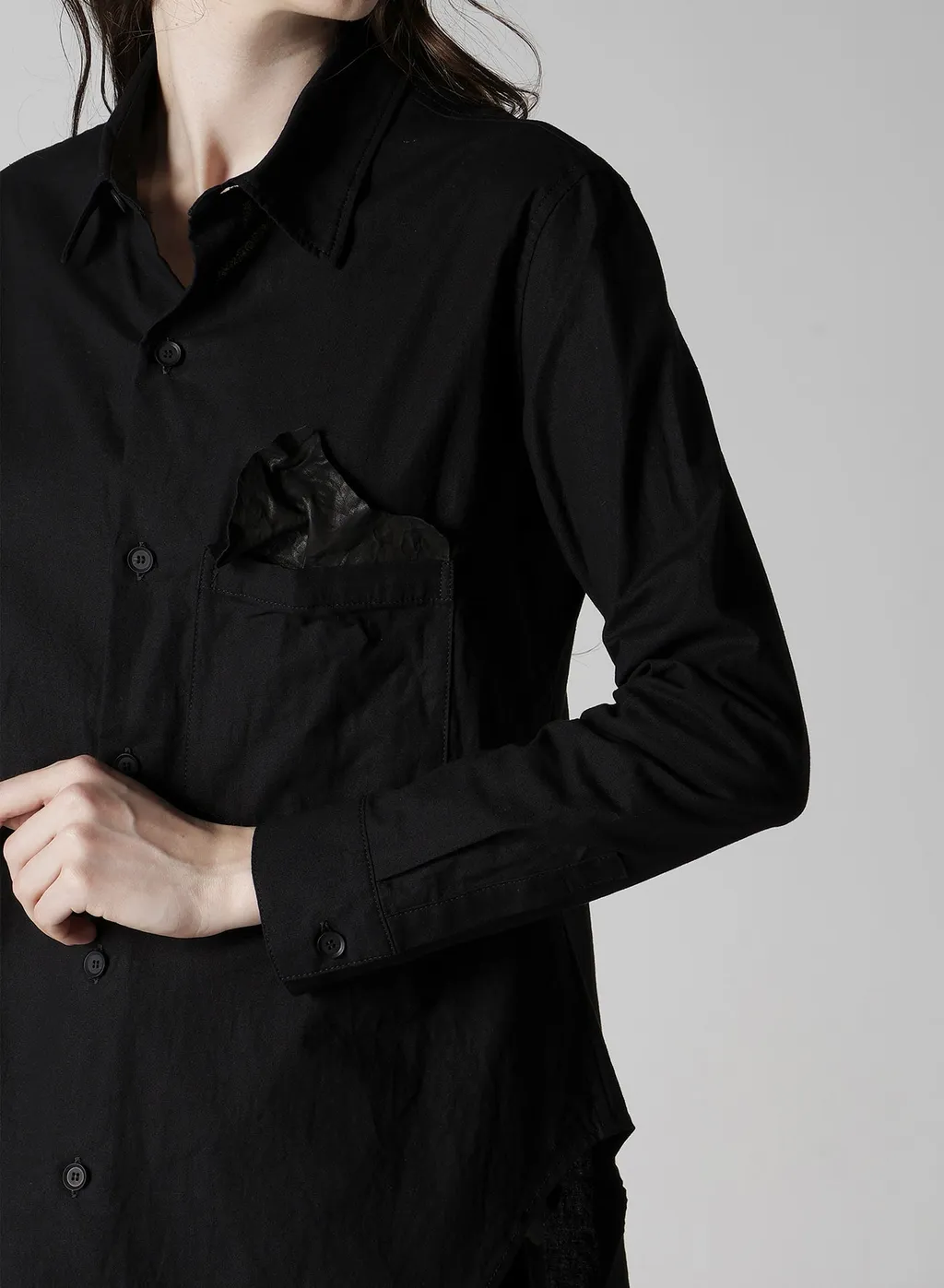 Light Poplin Pocket Square Shirt
