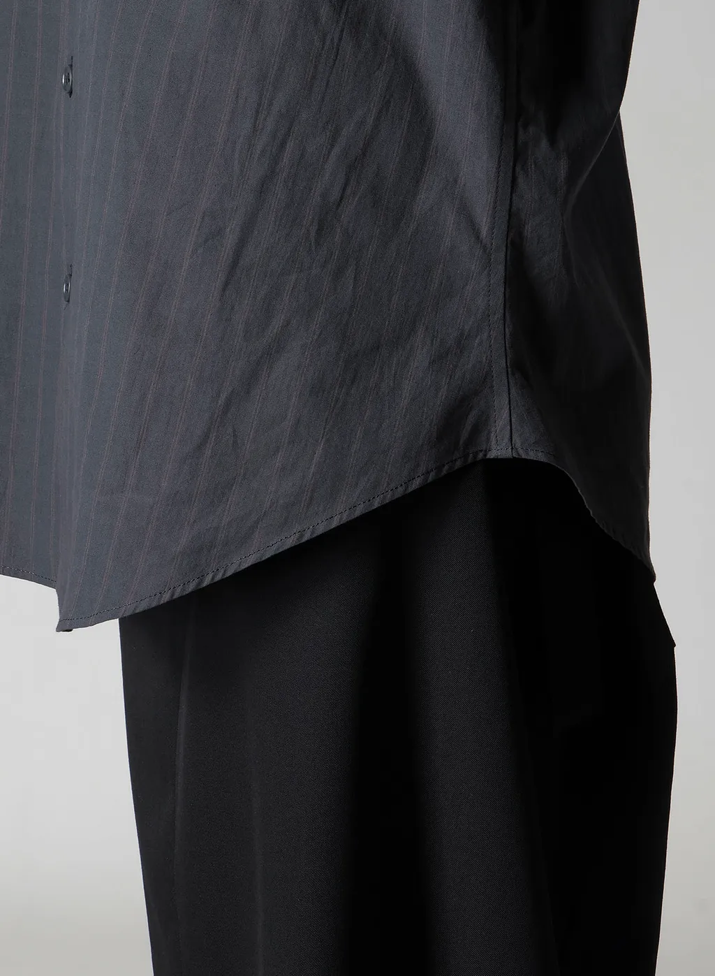 Grey Stripe Double Collar Shirt