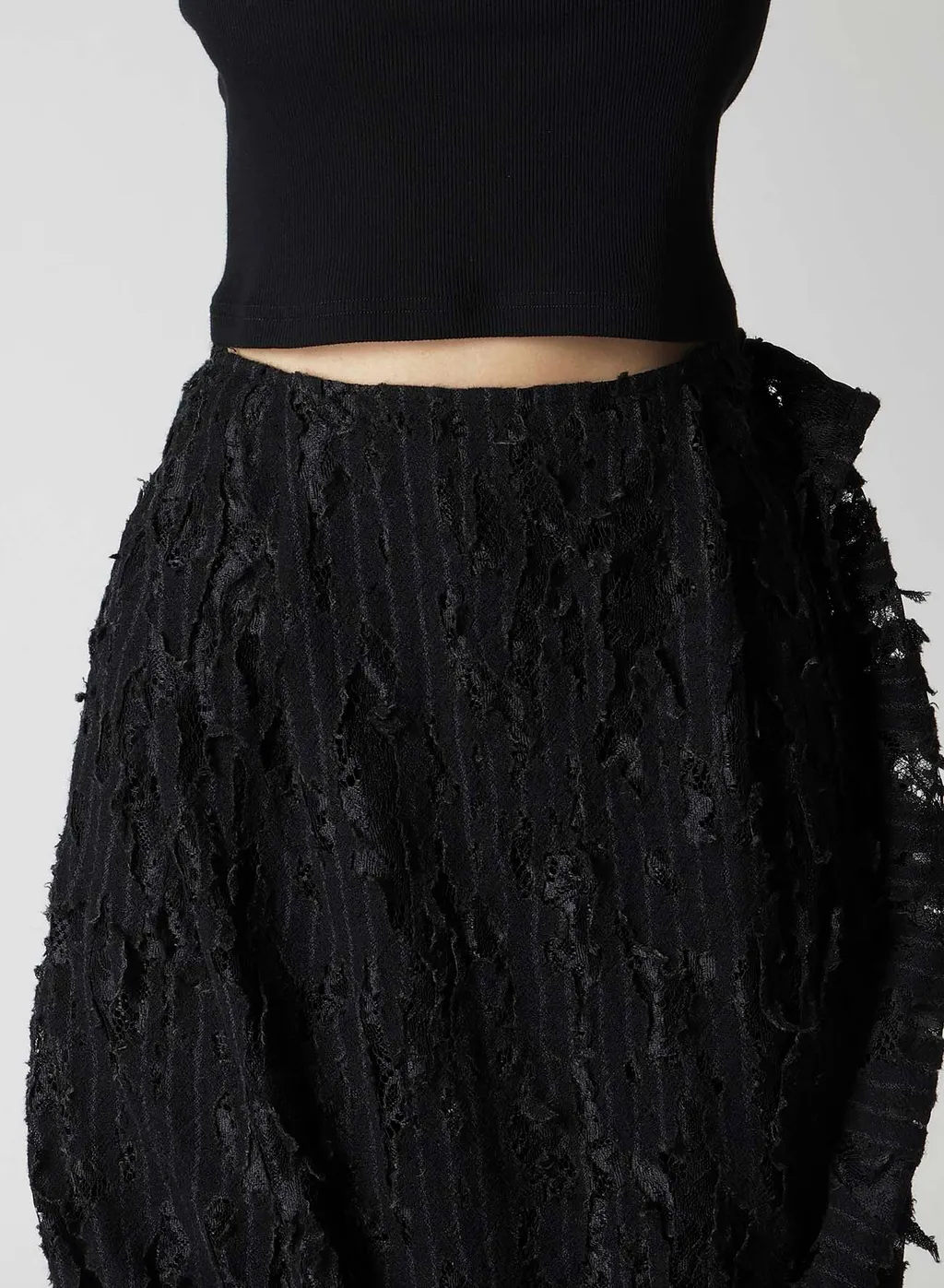 Dameged Stripe Twist Skirt