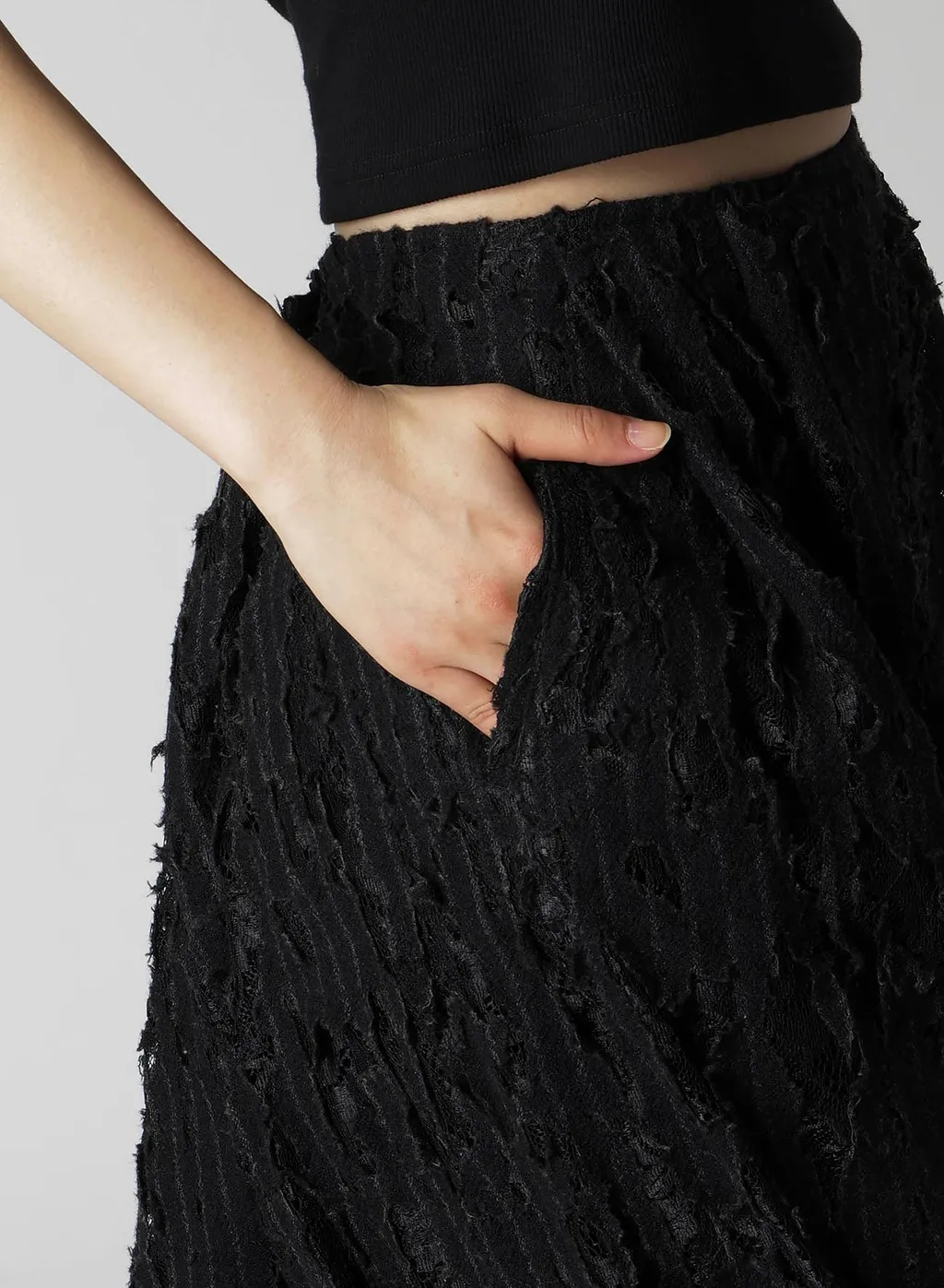 Dameged Stripe Twist Skirt