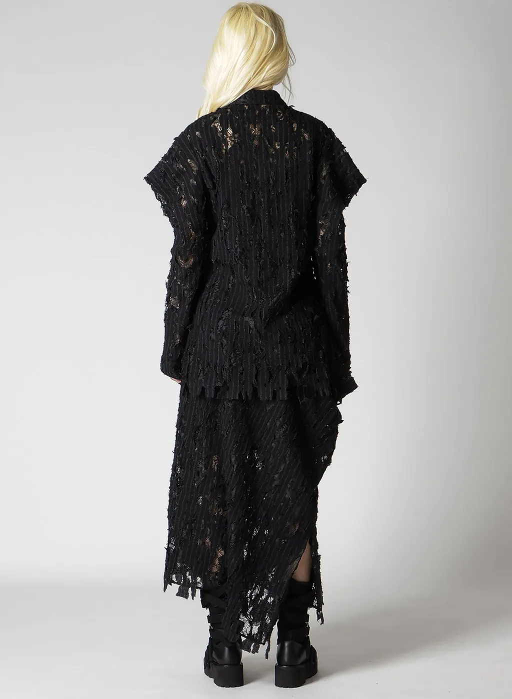 Dameged Stripe Shoulder Puff Shirt