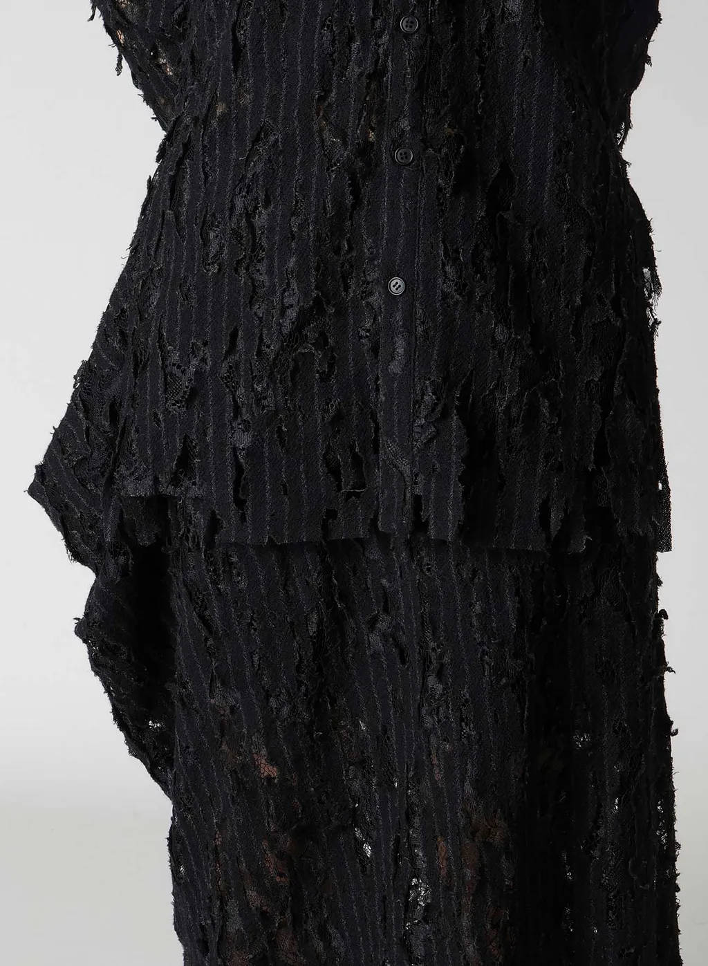 Dameged Stripe Shoulder Puff Shirt