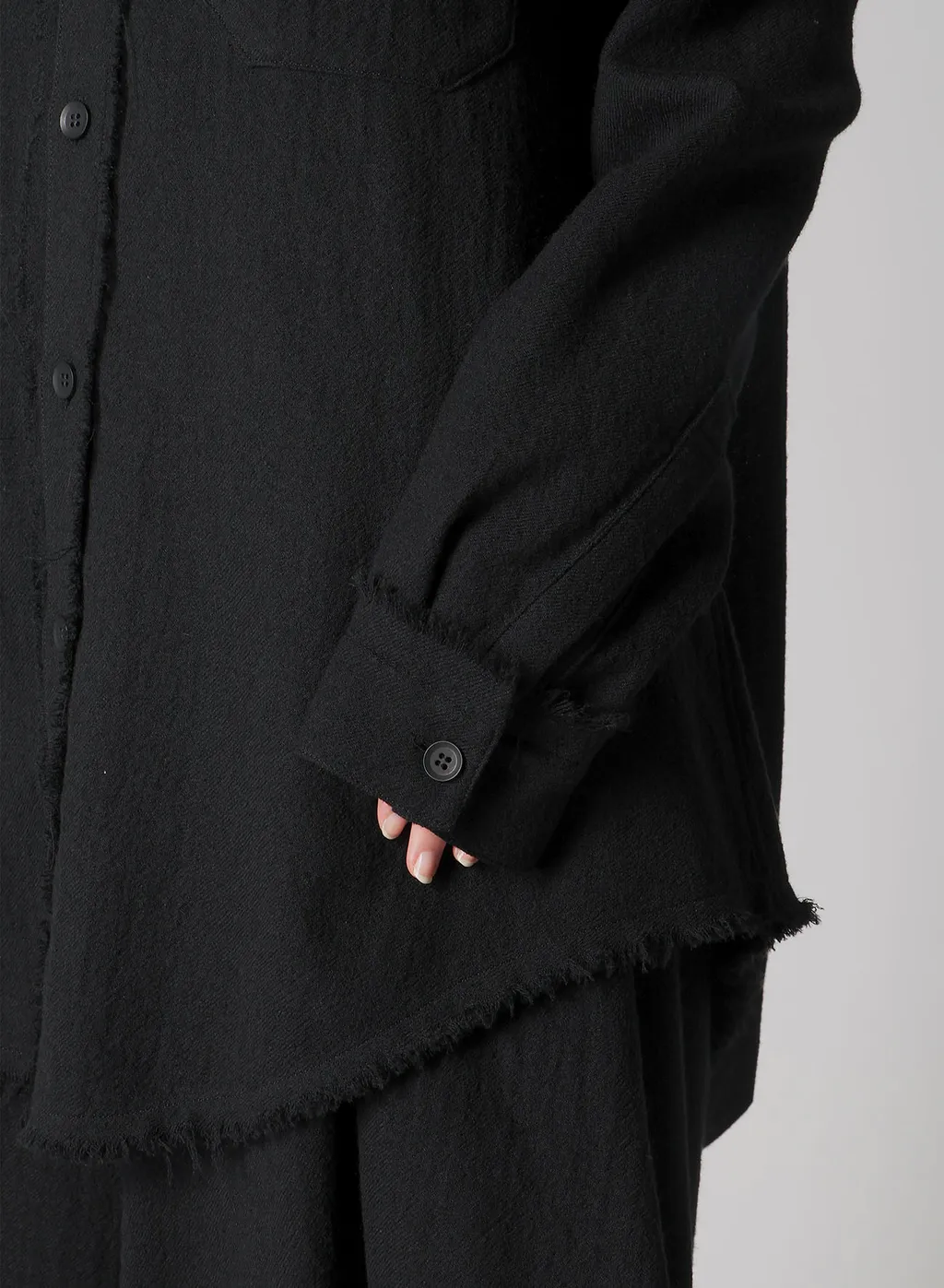 Wool Viyella Hem Puff Shirt