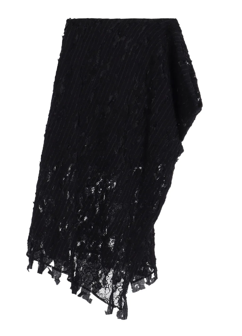 Dameged Stripe Puff Skirt
