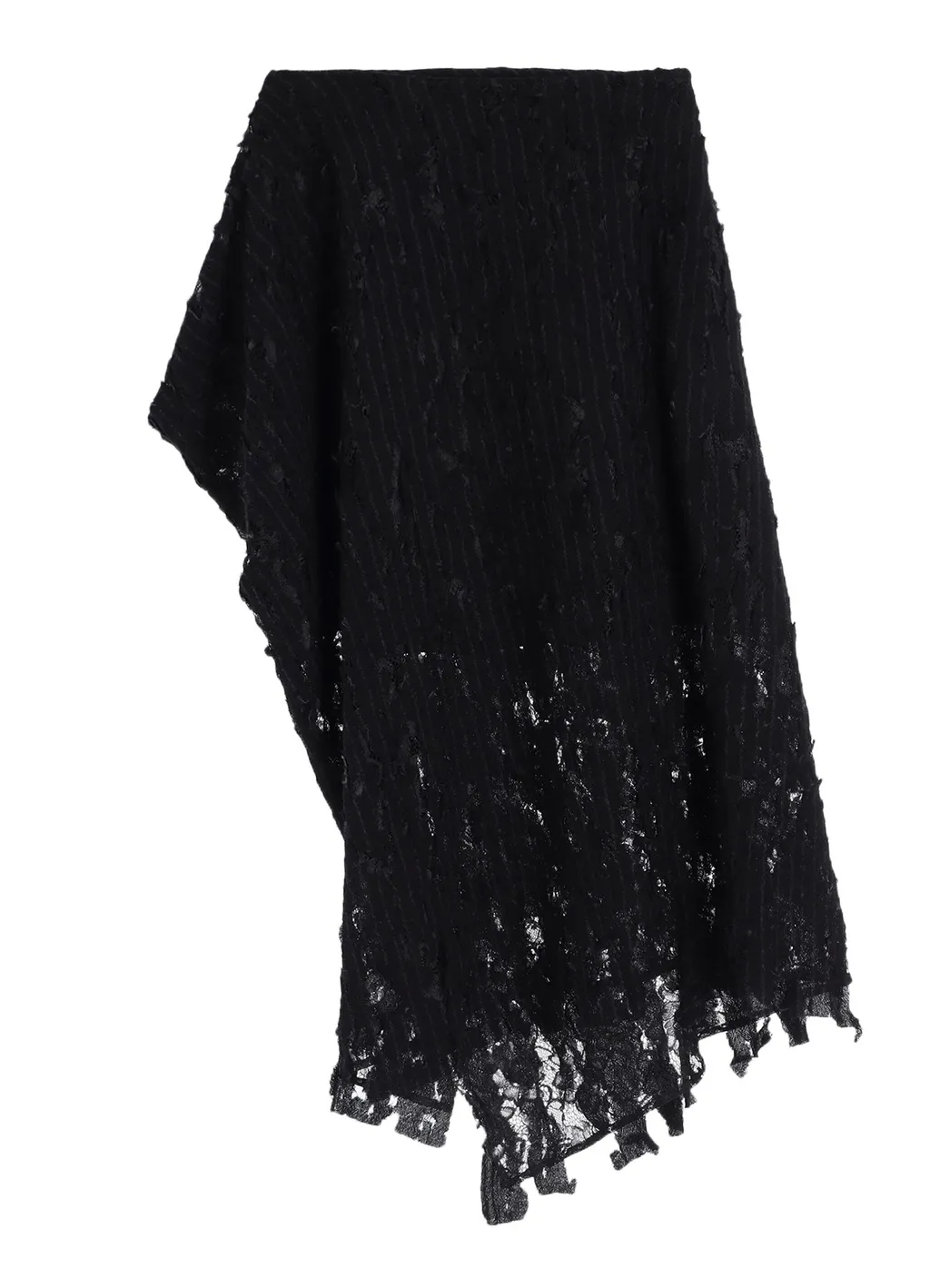 Dameged Stripe Puff Skirt