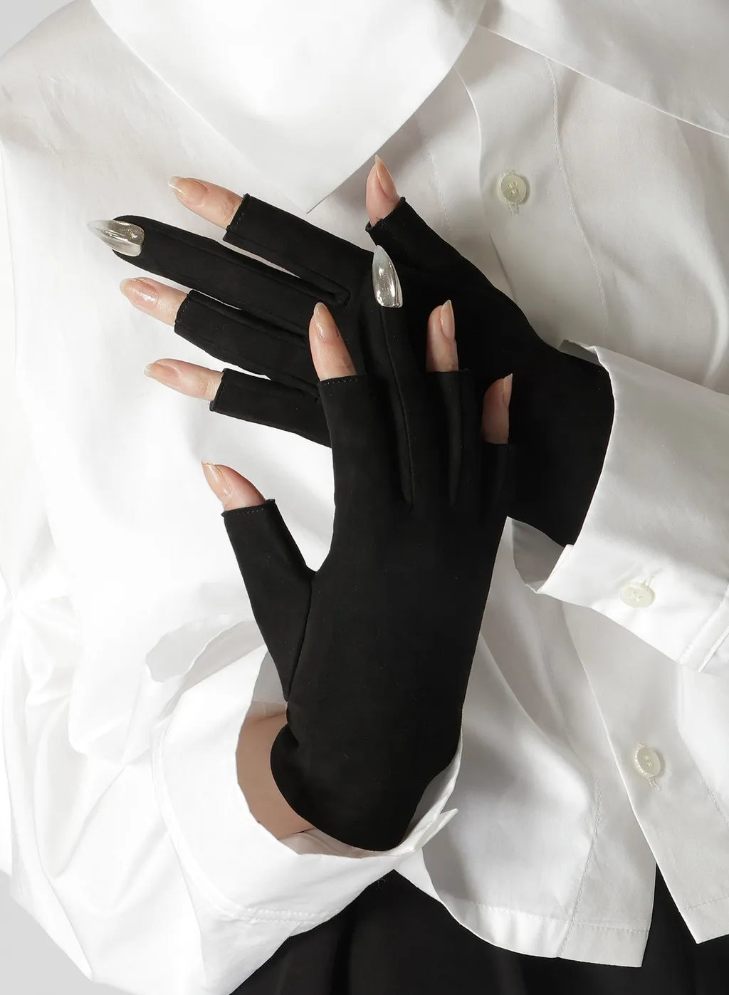 Suede Lamb Skin Middle Finger Nail Glove