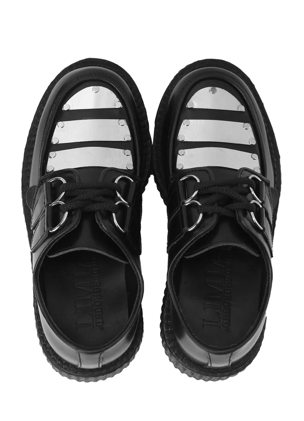 Limi Feu×Underground　Black Leather Shoes With Metal Plates
