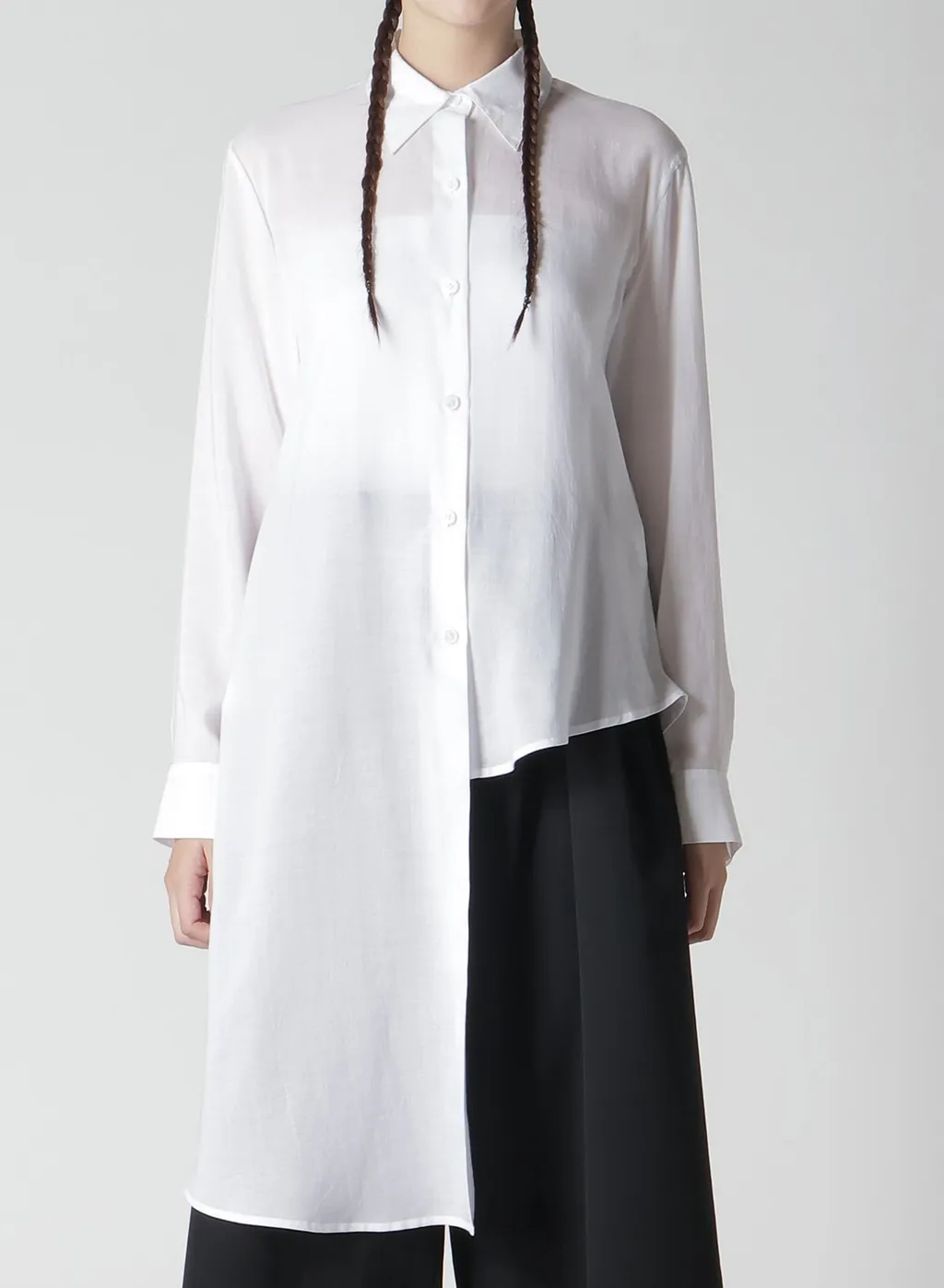 Soft Lawn Asymme Slit Shirt