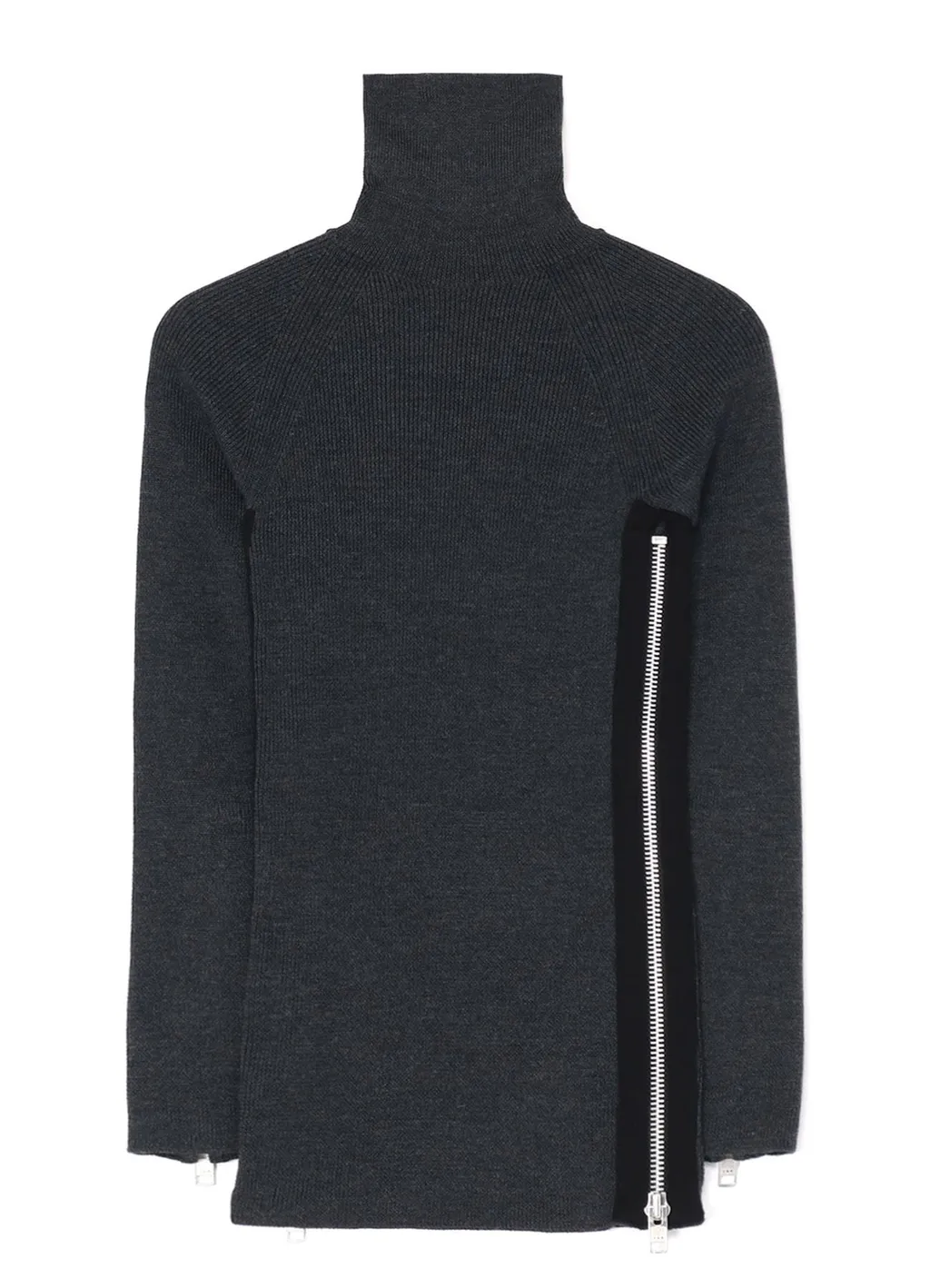 Soft Wool Turtleneck Pullover With Fastener